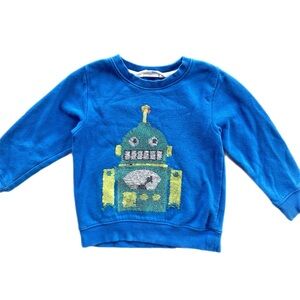 H&M Boys Flip Sequin Robot Crewneck Sweatshirt 4T